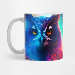 Vibrant Cosmic Owl Mug